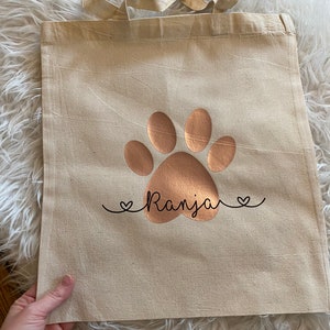 Shopping Bag Personalized Gift Easter Birthday Accessories Bag Jute Bag Dogs Paw Paw Name Cloth Bag Dog mom eco image 2