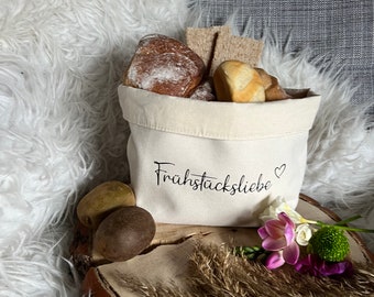 Brotkorb, Brotkörbchen personalisiert, Frühstück, gedeckter Tisch, Geschenk, Korb, Brötchenkorb, Bäcker, Geburtstag, Frühstücksliebe