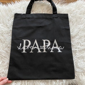 Einkaufstasche personalisiert Geschenk Weihnachten Geburtstag Accessoires Tasche Jutebeutel Papa DAD Name stoffbeutel minimalistisch Ostern