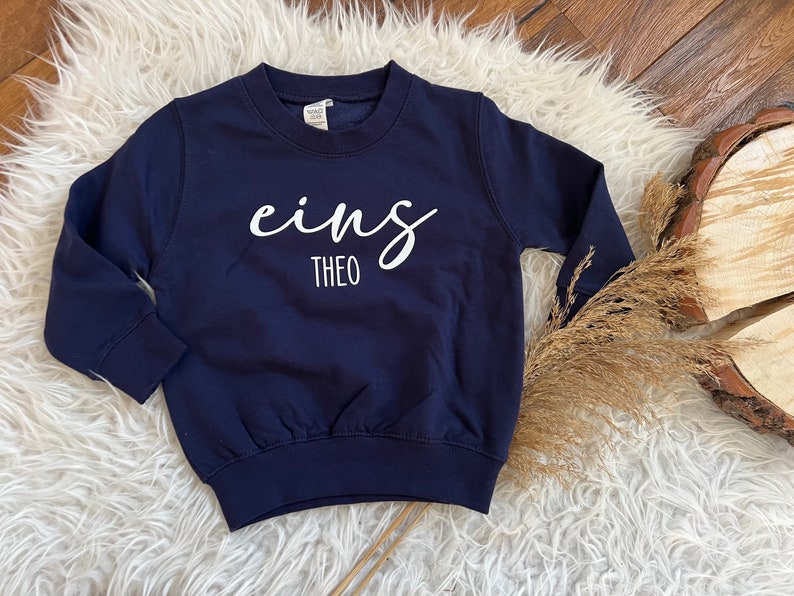 Geburtstagspullover personalisiert mit Name und Zahl Sweatshirt Geschenk Geburtstag Weihnachten Pullover Bild 9