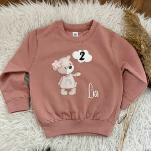 Birthday sweater personalized sweatshirt bear with number gift birthday Christmas with name 1015 image 7