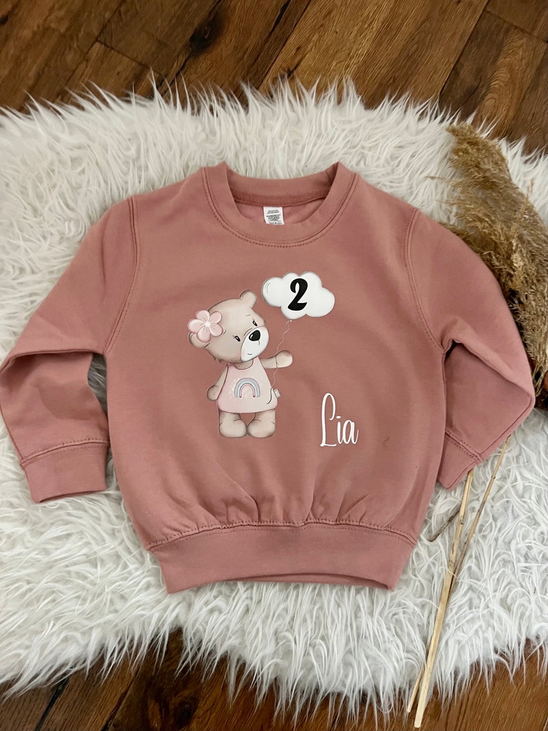 Birthday sweater personalized sweatshirt bear with number gift birthday Christmas with name 1015 image 7