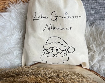 Nikolaussäckchen personalisiert Geschenk Säckchen Nikolaus Geschenk Weihnachten Nikolausstiefel Weihnachtsmann Stiefel mit Namen