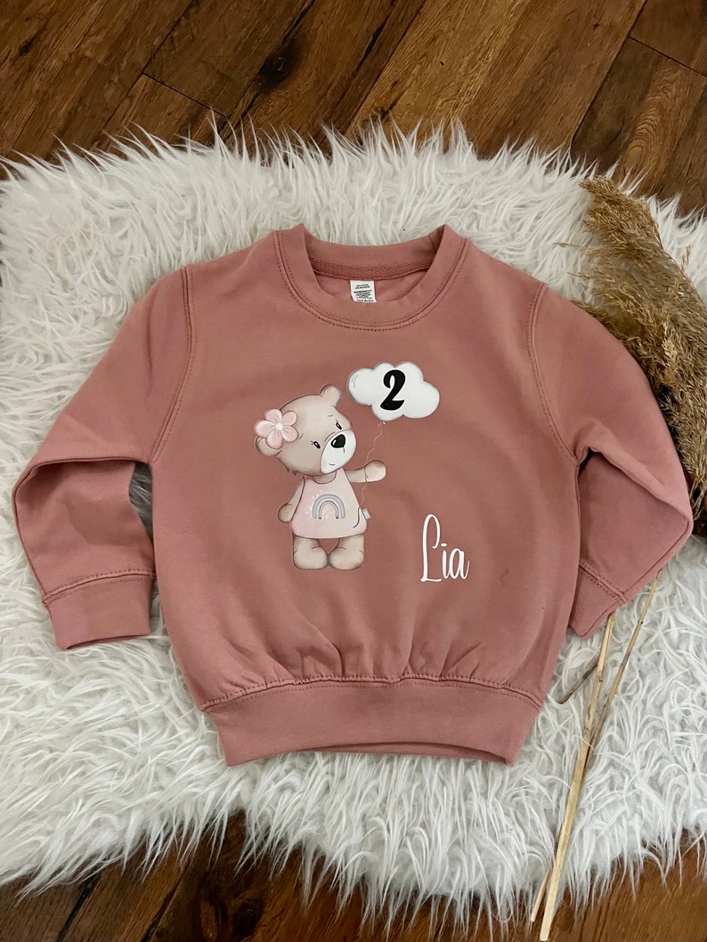 Birthday sweater personalized sweatshirt bear with number gift birthday Christmas with name 1015 image 6