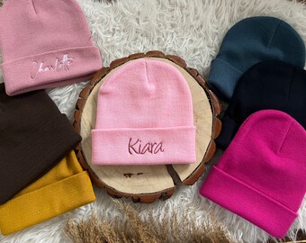 Mütze, personalisiert mit Namen, Feinstrick, Ripp, Statement, Geschenk, Weihnachten, Kinder, Frauen, Männer, Beanie, Nikolaus