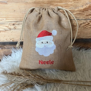 Nikolaussäckchen Geschenk Säckchen Nikolaus Geschenk Weihnachten Nikolausstiefel personalisiert Weihnachtsmann Jute Jutesäckchen 3003 Bild 4