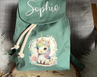 Kinderrucksack personalisiert, Einhorn individuelles Geschenk Kindergartenzeit, Tasche Kindergarten, Unicorn Geburtstag  Rucksack 1014