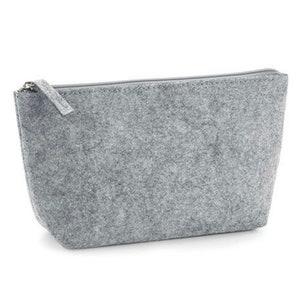 Toiletry bag bag personalized felt gift Christmas birthday accessories women souvenir small gray cosmetic bag image 5