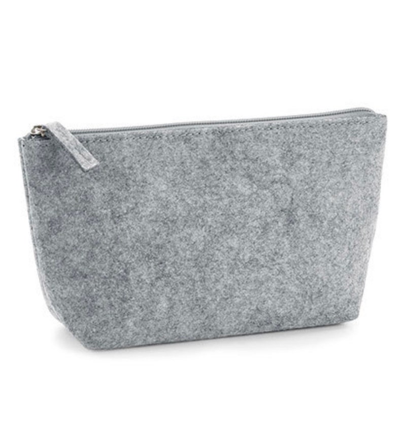 Toiletry bag bag personalized felt gift Christmas birthday accessories women souvenir small gray cosmetic bag image 5