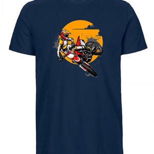 T-shirt heren motorcross cross motorfiets bril enduro zwart grijs marine verjaardagscadeau Pasen Fairtrade biologische kerst 50092