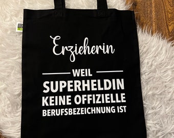 Einkaufstasche personalisiert, Erzieherin, Geschenk Ostern Geburtstag Accessoires Tasche Name fair Trade Bio stoffbeutel Abschied 50251