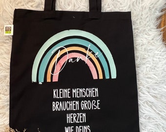 Einkaufstasche personalisiert, Erzieherin, Geschenk Ostern Geburtstag Accessoires Tasche Jutebeutel Name fair Trade Bio Abschied 50111