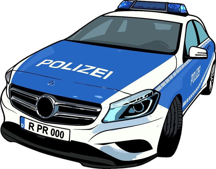 Bügelbild Polizeiauto – Dunkelblau Aus Flockfolie, 11,5x7 Cm, Für Stoffe & Textilien, In Österreich Handgemacht