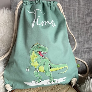 Sac de sport personnalisé avec nom Dino Dinosaure changement de vêtements école maternelle sac de vacances cadeau anniversaire sac de sport