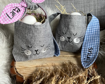 Osterkorb personalisiert, osterbeutel, ostertasche, personalisiert Ostern Geschenk, jute, Tasche, Accessoires, junge, Mädchen, Hase