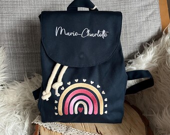 Personalized children's backpack, individual gift for kindergarten, kindergarten, personalized birthday rainbow backpack