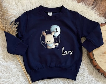 Birthday sweater personalized sweatshirt bunny with number gift birthday Christmas with name boy