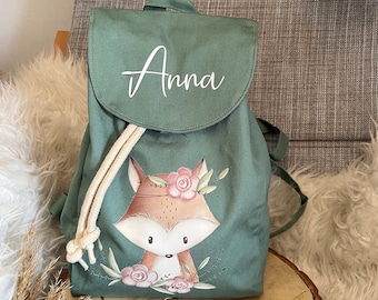 Kinderrucksack personalisiert, individuelles Geschenk Kindergartenzeit, Tasche Kindergarten, personalisiert Geburtstag Fuchs Rucksack 1004