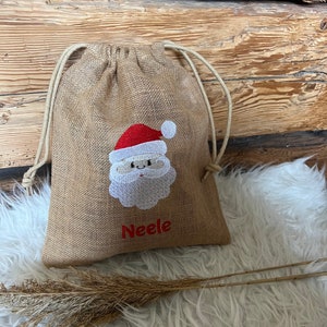 Nikolaussäckchen Geschenk Säckchen Nikolaus Geschenk Weihnachten Nikolausstiefel personalisiert Weihnachtsmann Jute Jutesäckchen 3003 Bild 5