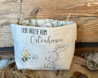 Easter basket personalized, Easter bag, Easter bag, personalized Easter gift, cotton, accessories, boy, girl, bunny 5024