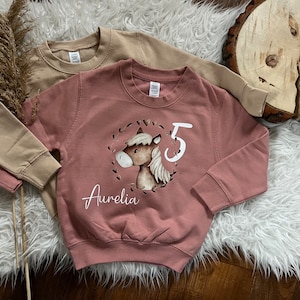 Birthday sweater personalized sweatshirt horse with number gift birthday Christmas with name horse girl pony image 3