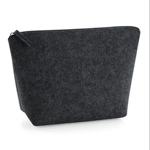 Toiletry bag bag personalized felt gift Christmas birthday accessories women souvenir small gray cosmetic bag image 4