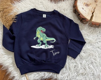 Sweater Dino personalized sweater sweatshirt forest animals gift birthday Christmas with name animals boy dinosaur 1011