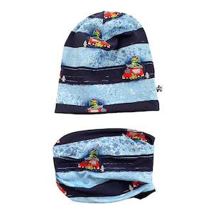 Beanie and Loop Set Fire Brigade Cap Blue Red Boys Gift Christmas Dark Blue Dragon Easter Spring Spring Accessories