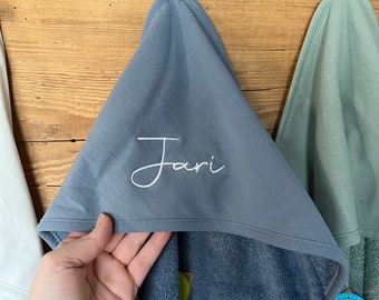 Kapuzenhandtuch personalisiert mit Namen Geschenk zur Geburt Geburtstag  Baby Junge Mädchen Taufe Handtuch mit Name