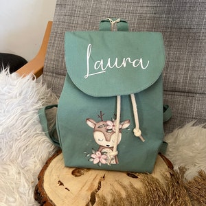 Kinderrucksack personalisiert, individuelles Geschenk Kindergartenzeit, Tasche Kindergarten, personalisiert Geburtstag Reh Rucksack 1008 Bild 7