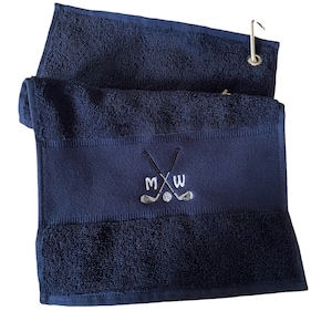 Serviette de golf golf serviette personnalisée initiales sport jouant au golf golfeur cadeau anniversaire 6002