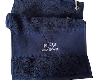 Golf towel golf personalized towel initials sport playing golf golfer gift birthday 6002