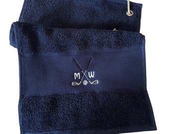 Golfhanddoek golf gepersonaliseerde handdoekinitialen sport spelen golf golfer cadeau verjaardag 6002