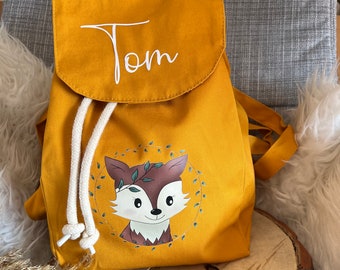 Children's backpack personalized, individual gift kindergarten time, bag kindergarten, personalized birthday fox backpack 1002
