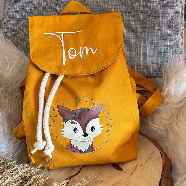 Children's backpack personalized, individual gift kindergarten time, bag kindergarten, personalized birthday fox backpack 1002