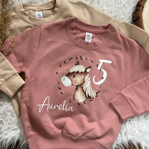 Birthday sweater personalized sweatshirt horse with number gift birthday Christmas with name horse girl pony image 6