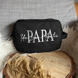 Trousse de toilette personnalisée papa hommes femmes cadeau noël anniversaire accessoires avec nom, trousse à cosmétiques trousse à linge