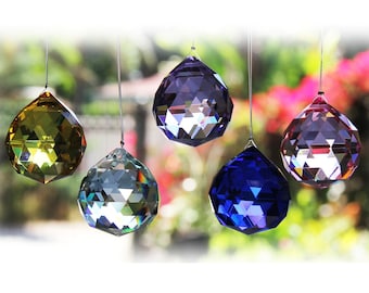 Hanging Crystal Suncatcher,Hanging Crystal ball, Home Decor, Elegant Car Charm, 40mm Ball