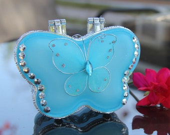 Butterfly Jewelry Box,Heart shape Jewelry box,Glass Keepsake,Vanity Display, Gift for Her,Mom Daughter Wife Girlfriend Box