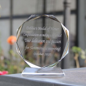 Personalized Crystal Employee Retirement Appreciation Gift Plaque, Graduation Plaque, Crystal Award, Police Awards,Free Engraved Trophy