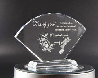 Engraved Personalised Glass Plaque Thank You Gift appreciation Mentor Plain 