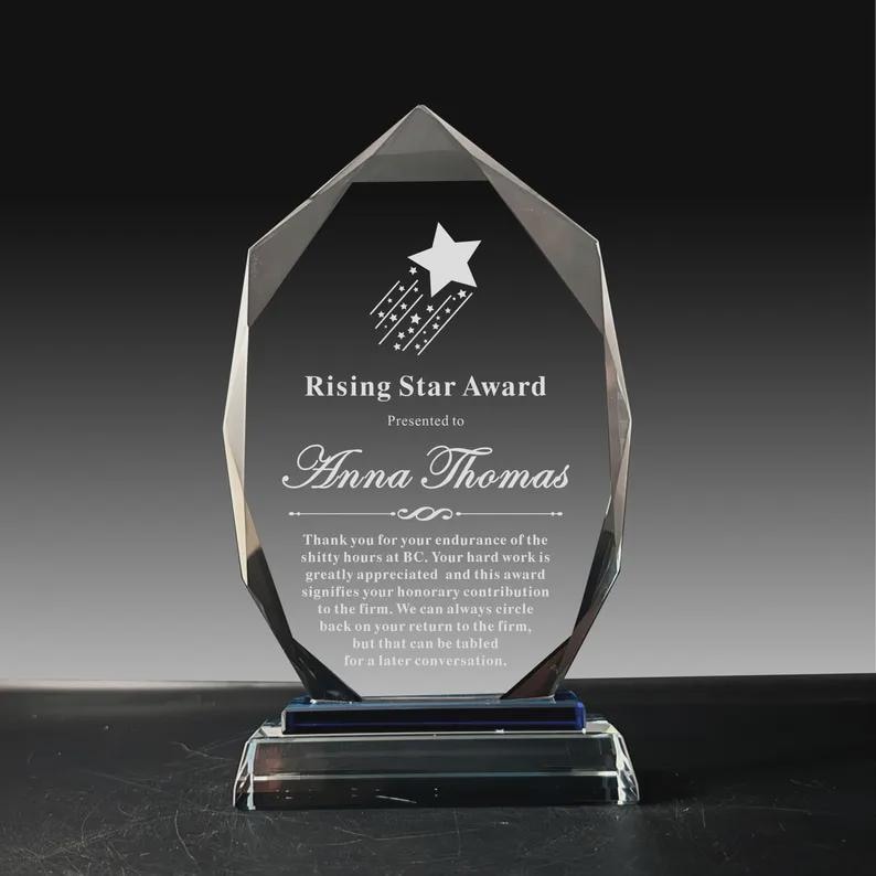 Personalized Crystal Award, Engraved Retirement Gift, Employee Appreciation Plaque image 8