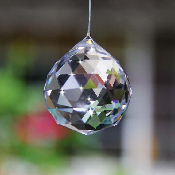 Bola de cristal de 6 cm, cristal de cristal con plomo azul Mirando la esfera  de