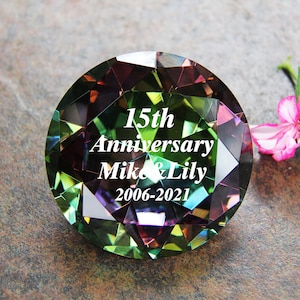 personalized Diamond shape,15th anniversary Gift ,   wedding gift from bride, Birthday gift for wife, wedding gift