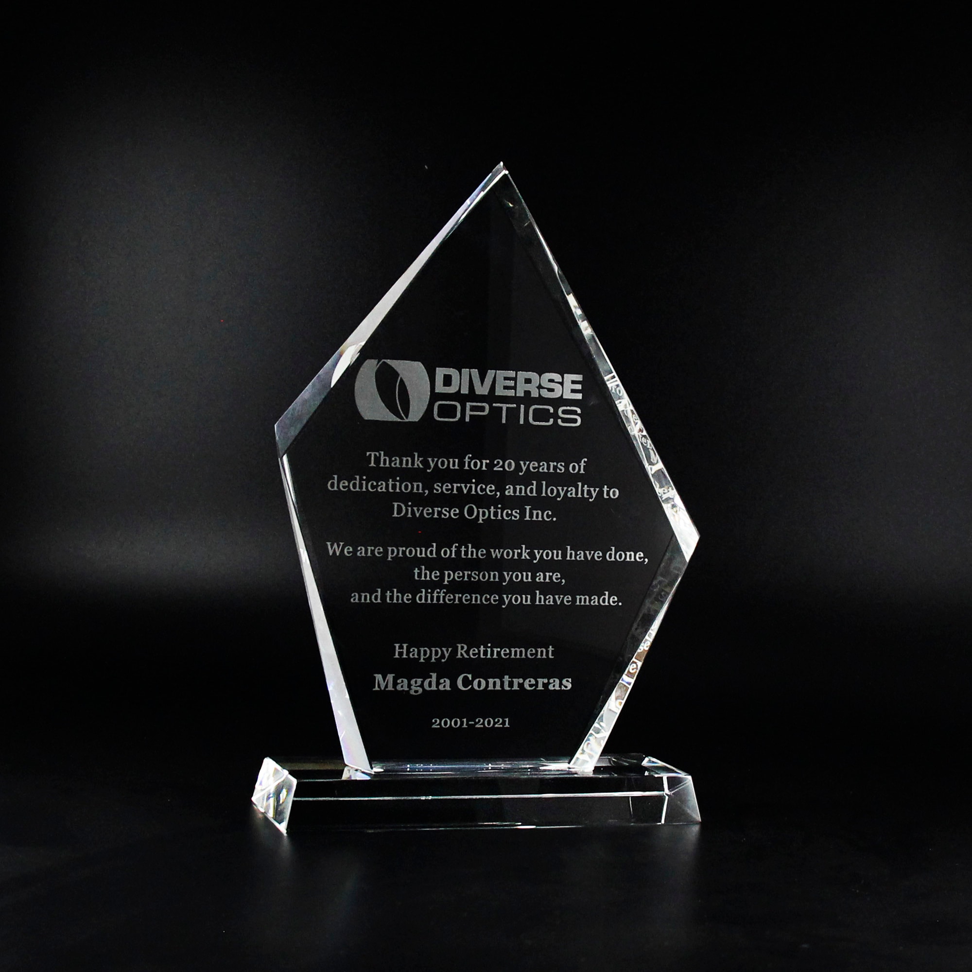 Personalized Crystal AwardRetirement Appreciation Gift Etsy