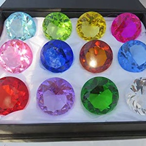 thumbnail image 2 of 12-Piece Birthstone Paperweight Set - 40mm K9 Crystal Glass Diamonds For Home & Event Decor 2 of 12