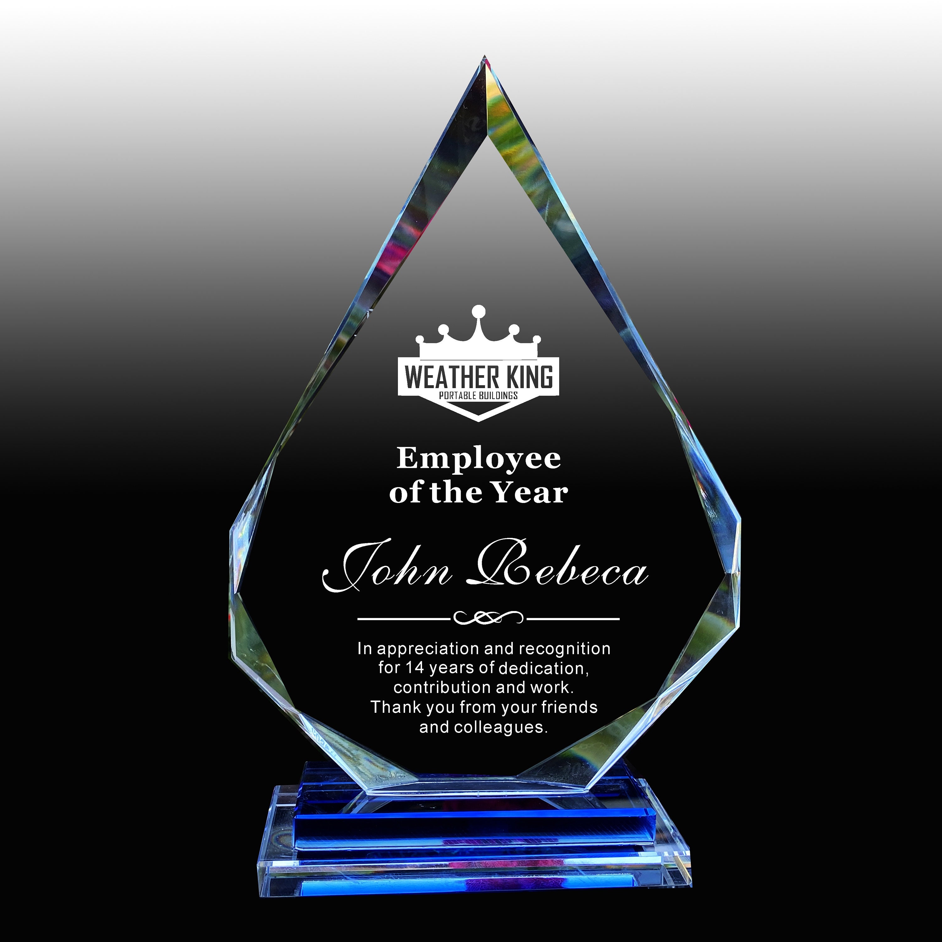 Personalized Crystal Employee Award Gift for Manager Etsy