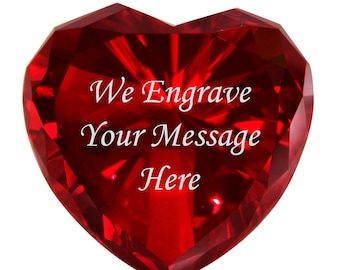 coração de cristal personalizado, gravação grátis, presentes para o dia das mães, presentes de aniversário, presentes de aniversário, coração de diamante de cristal,