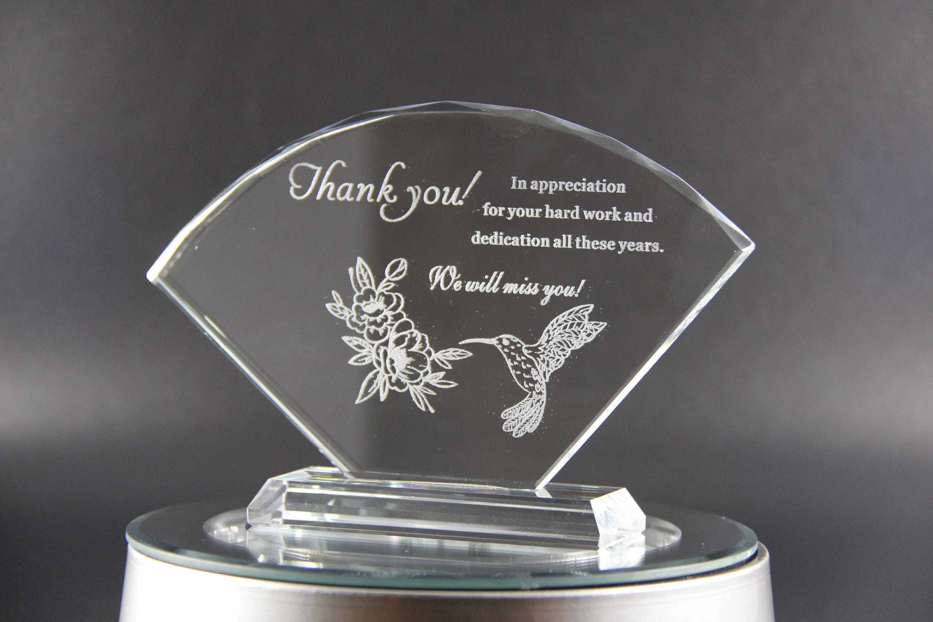 Crystal PlaquePersonalized Crystal AwardRetirement Etsy