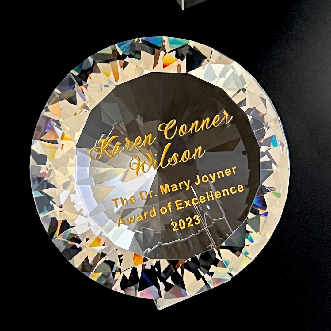 Crystal Diamond Paperweight ,crystal Gem, Diamond Award , Crystal